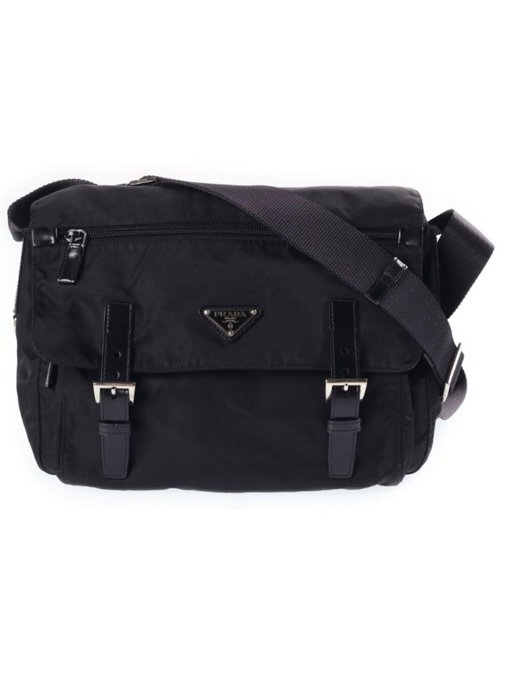 Prada Tessuto Nylon Messenger Bag Black